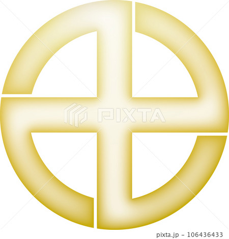 家紋　万字轡【金色】 106436433