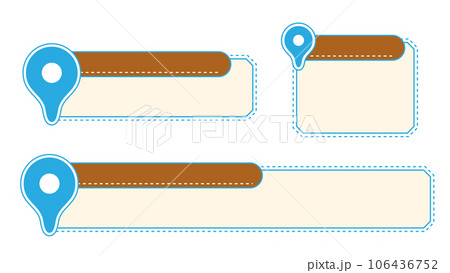 水色の大きな目的地マーク付き・茶色サブベースとベージュのテロップベース 水色の大きな目的地マーク付き・茶色サブベースとベージュのテロップベース 106436752
