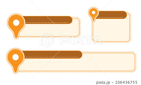 オレンジの大きな目的地マーク付き・茶色サブベースとベージュのテロップベース オレンジの大きな目的地マーク付き・茶色サブベースとベージュのテロップベース 106436755