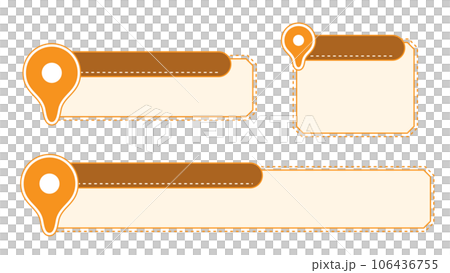 オレンジの大きな目的地マーク付き・茶色サブベースとベージュのテロップベース オレンジの大きな目的地マーク付き・茶色サブベースとベージュのテロップベース 106436755