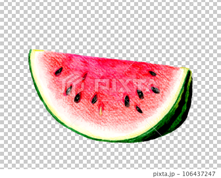 Cut watermelon Summer fruit hand-painted watercolor illustration material 106437247