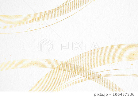 和紙、金色の輪、円形の重なり、和風 (アブストラクト)背景は白い和紙 和紙、金色の輪、円形の重なり、和風 (アブストラクト)背景は白い和紙 106437536