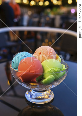 Icecream In A Little Vase On a Table Icecream In A Little Vase On a Table 106437778