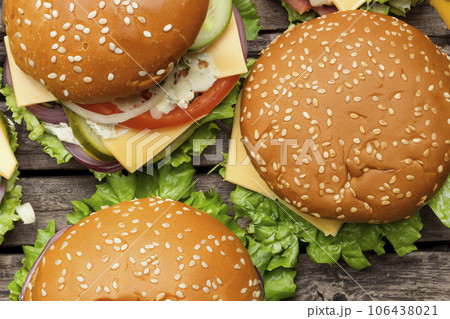 Burgers And Vegetables Burgers And Vegetables 106438021