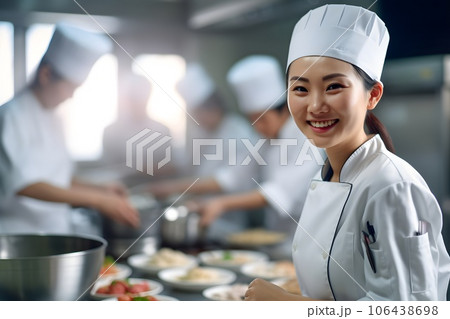 調理場で働く女性2　AI生成画像 106438698
