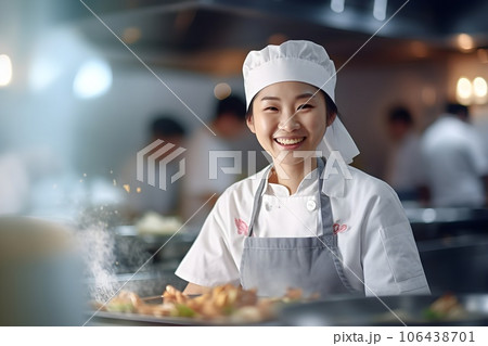 調理場で働く女性5　AI生成画像 106438701