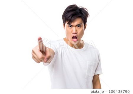 怒っている男性 白背景1 AI生成画像 怒っている男性 白背景1 AI生成画像 106438790