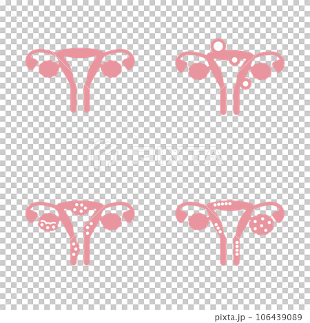 Uterus simple icon set front 106439089