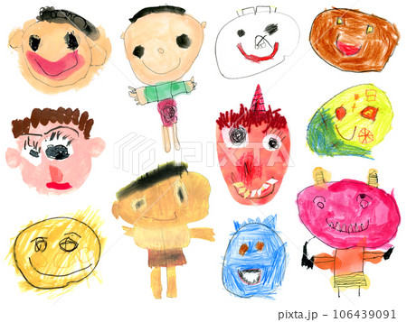 子供のお絵描き　子供　おばけ　鬼 106439091
