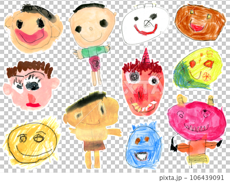 子供のお絵描き　子供　おばけ　鬼 106439091