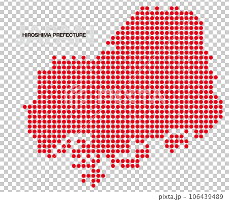 広島県のドット地図 ドット大 広島県のドット地図 ドット大 106439489