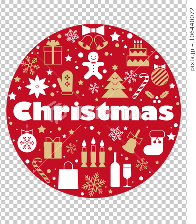 聖誕節形象插畫素材矢量圓形排列十二月 106440072