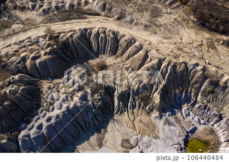 Industrial mining landscape from a drone, aerials Industrial mining landscape from a drone, aerials 106440484