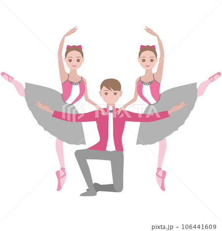 シンプルなダンサーのイラスト_バレエくるみ割り人形_お菓子の国_ミルリトンの踊りのイメージ 106441609