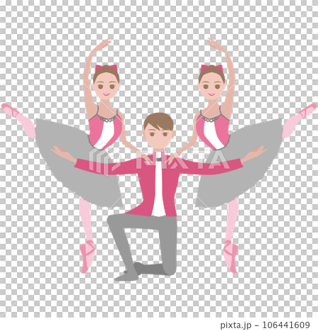 シンプルなダンサーのイラスト_バレエくるみ割り人形_お菓子の国_ミルリトンの踊りのイメージ 106441609