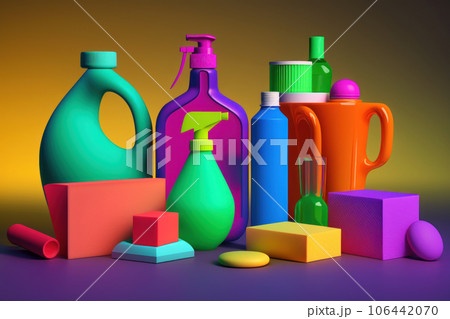 An assortment of various household items without labels 106442070