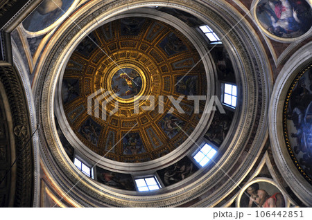 Painted ceiling of the dome of Santa Maria del Popolo basilica 106442851