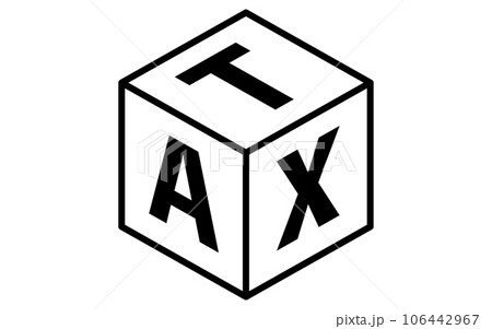 税、TAXのアイソメトリックな立方体アイコン 106442967