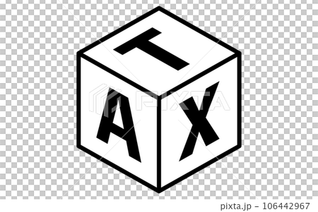 税、TAXのアイソメトリックな立方体アイコン 106442967