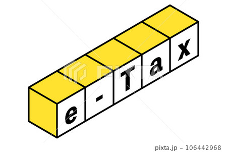e-Taxのアイソメトリックなロゴアイコン、積み木 106442968