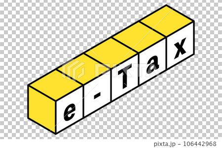 e-Taxのアイソメトリックなロゴアイコン、積み木 106442968