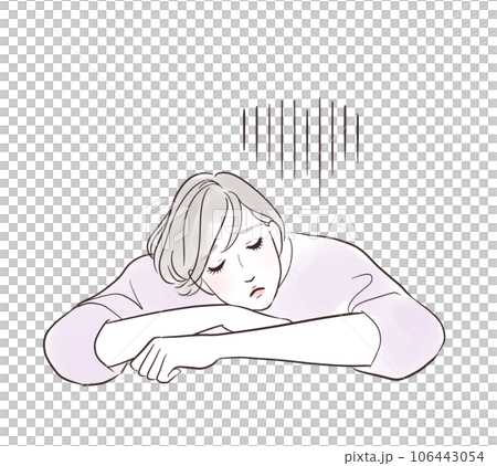 Middle woman who is tired and unmotivated 106443054