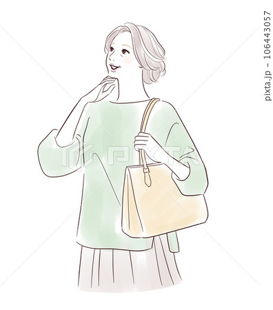 笑顔で外出するミドル女性 106443057