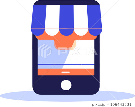 Storefront facade for online stores in UX UI flat style 106443331