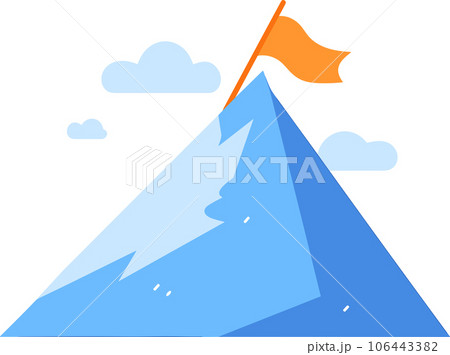 Top of the mountain and goals of success in UX UI flat style 106443382