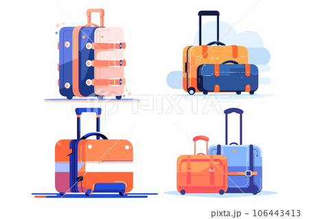 luggage for tourists in UX UI flat style luggage for tourists in UX UI flat style 106443413