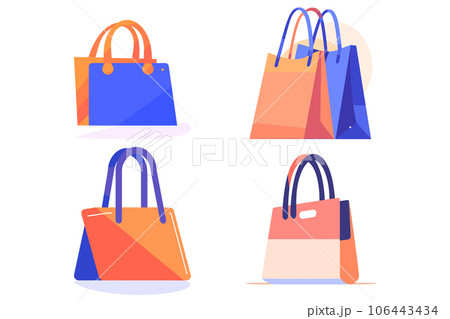 shopping bags in UX UI flat style 106443434