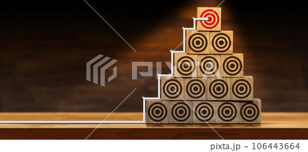 Ladder of Success Concept - Arrow Symbol Pointing to a Target Ladder of Success Concept - Arrow Symbol Pointing to a Target 106443664