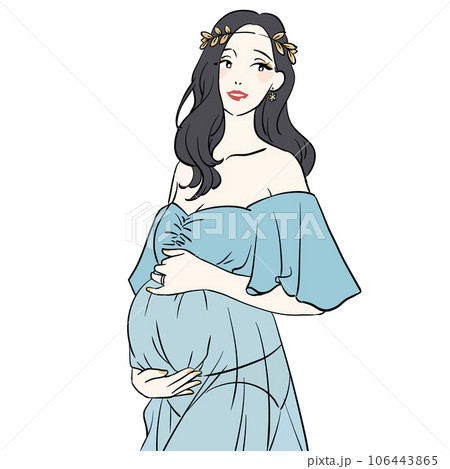 マタニティドレスを着た女性 マタニティドレスを着た女性 106443865