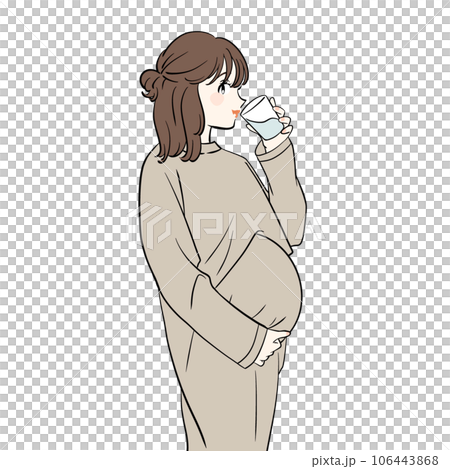 水を飲む妊娠中の女性 水を飲む妊娠中の女性 106443868