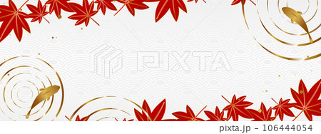 高級感のある紅葉と鯉のバナー ホワイト&ゴールド 高級感のある紅葉と鯉のバナー ホワイト&ゴールド 106444054