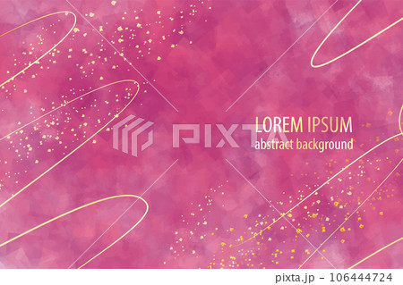 パステルで描いたようなテクスチャとゴールドライン・金箔・金粉のゴージャスな背景・ローズ パステルで描いたようなテクスチャとゴールドライン・金箔・金粉のゴージャスな背景・ローズ 106444724