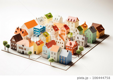 カラフルなおもちゃの街並み カラフルなおもちゃの街並み 106444758