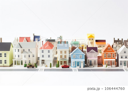カラフルなおもちゃの街並み カラフルなおもちゃの街並み 106444760