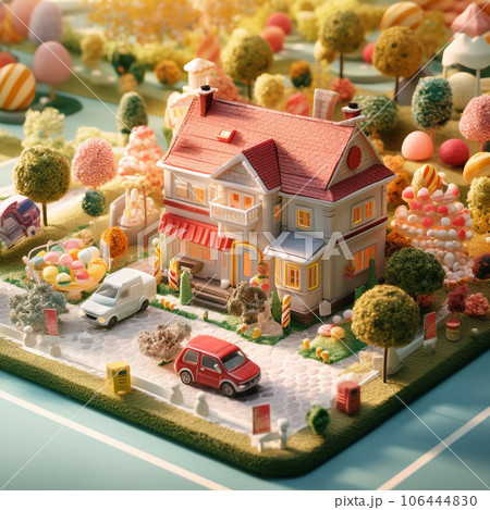 カラフルなおもちゃの街並み カラフルなおもちゃの街並み 106444830