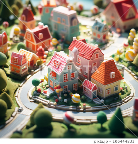 カラフルなおもちゃの街並み 106444833