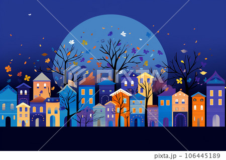 メルヘンチックなカラフルな家並み 106445189