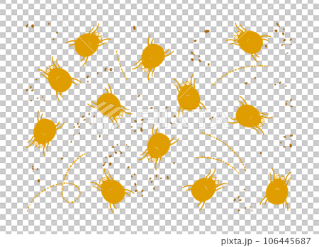 Illustration of ticks and feces gathered / Easy-to-use vector data 106445687