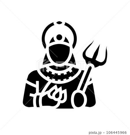 durga trident trishul glyph icon vector...のイラスト素材 [106445966] - PIXTA