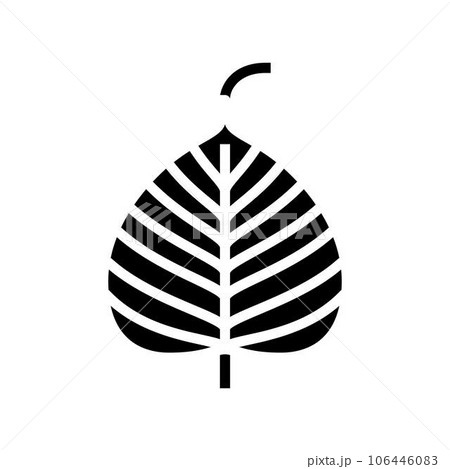 bodhi leaf buddhism glyph icon vector illustration 106446083