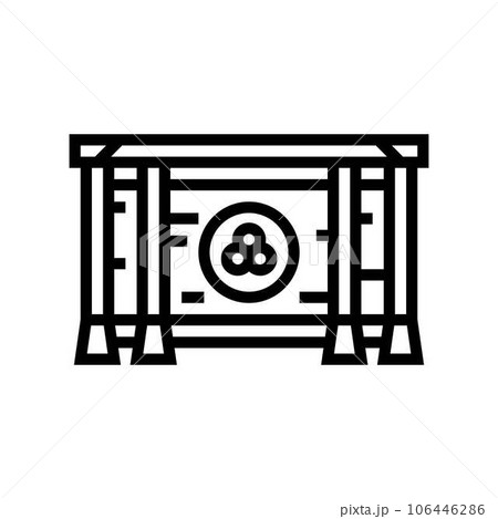 saisen monetary offering shintoism line icon vector illustration 106446286