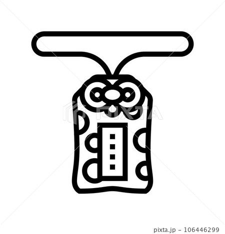 omamori amulet shintoism line icon vector illustration 106446299