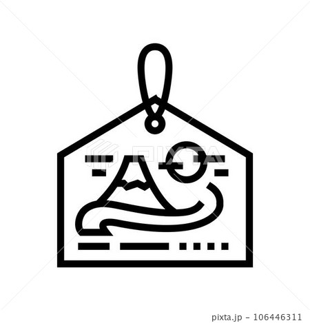 ema wooden plaques shintoism line icon vector illustration ema wooden plaques shintoism line icon vector illustration 106446311
