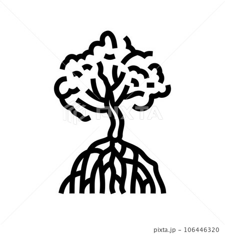 mangrove tree line icon vector illustration 106446320
