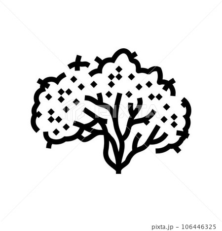 guava tree jungle amazon line icon vector illustration 106446325