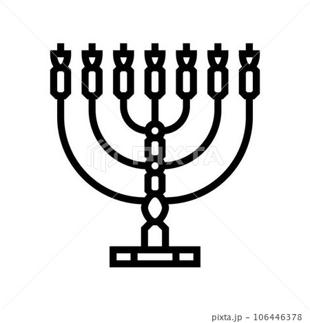 menorah jewish line icon vector illustration menorah jewish line icon vector illustration 106446378